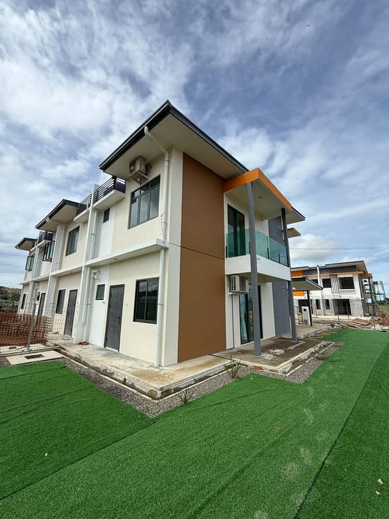 Double-storey terrace house under construction at Taman Seri Novoung, Papar