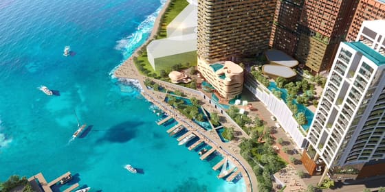 Waterfront render of The Bedrock at Jesselton Docklands, Kota Kinabalu
